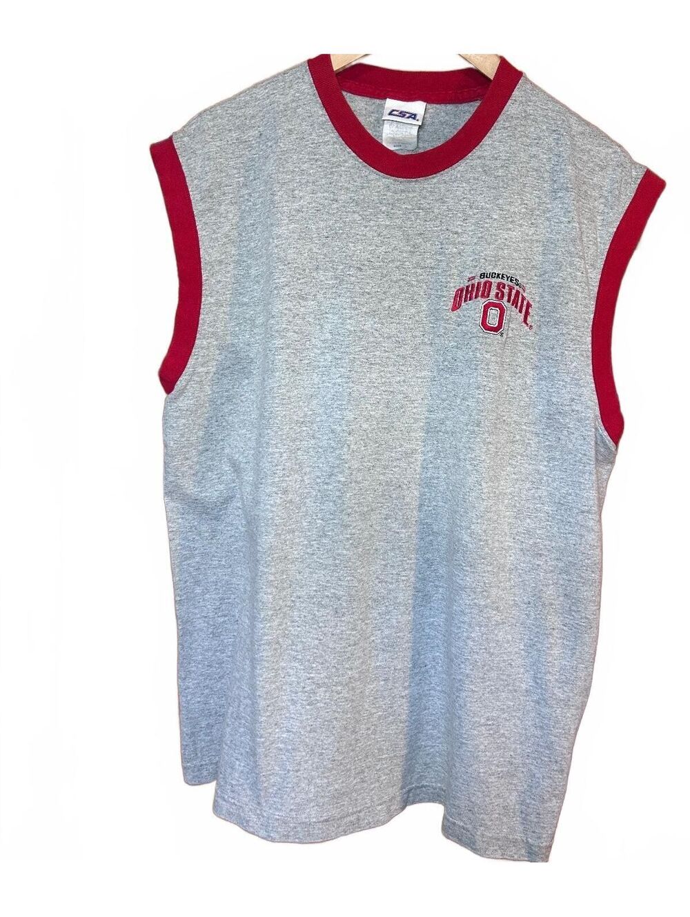 Vintage 90s CSA Ohio State Buckeyes Ringer Sleeveless Teey Large